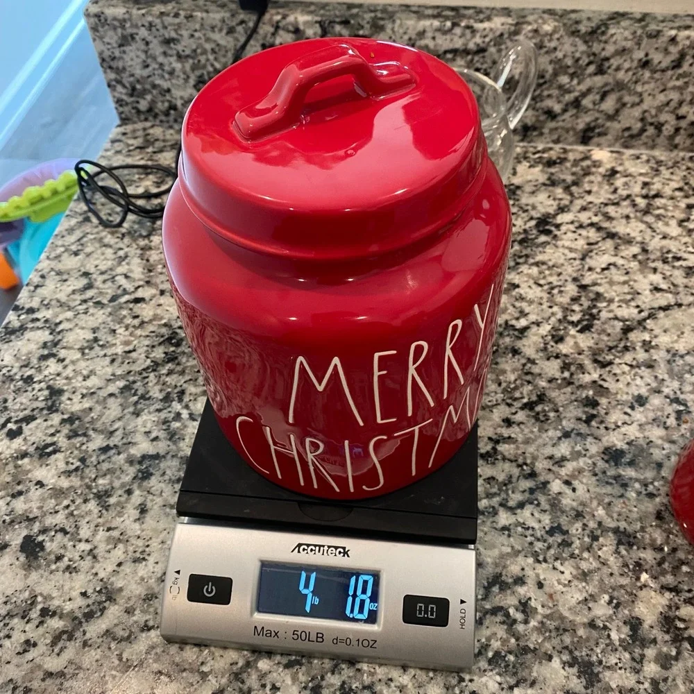 Merry Christmas Rae Dunn Red Cookie Jar